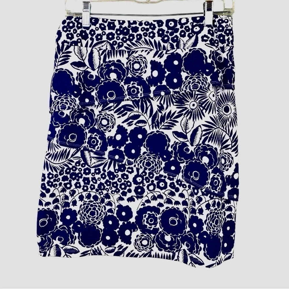 J.McLaughlin Navy white floral Catalina Cloth size S